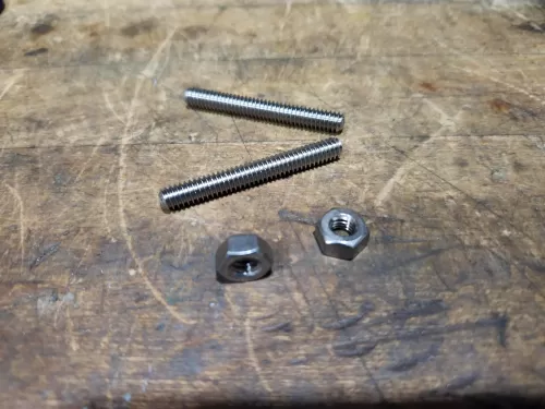 1/4-20 x 2 Stainless Stud & Nut (PAIR)